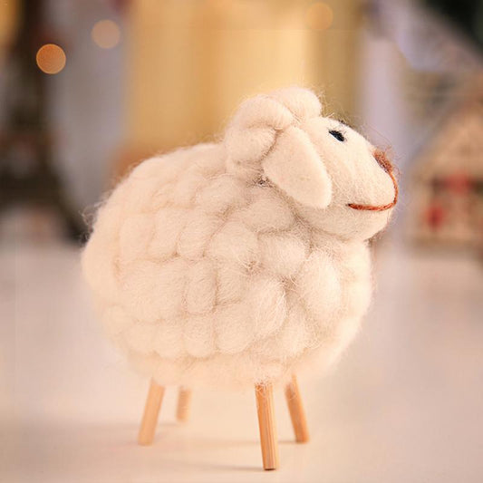 4" Baba Sheep Wool Felt Plush Toy Stuffed Animals - Plushie Depot