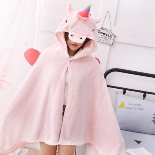 Plush Unicorn Blanket Cloak Pink Blankets Plushie Depot