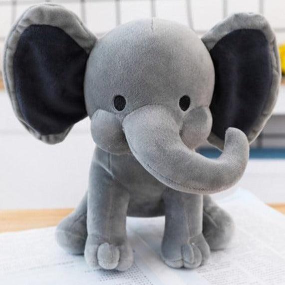 Cute Gray and Pink Sleeping Elephant Toys Gray Plushie Depot