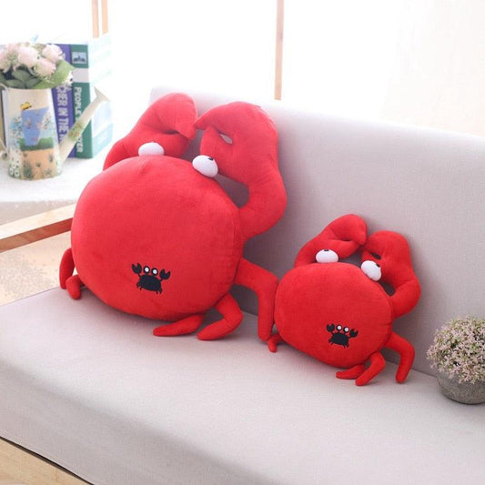 12" - 19.5" Kawaii Funny Crab Plush Pillow, Soft Red Crab Cartoon Animal Plush Pillows Plushie Depot