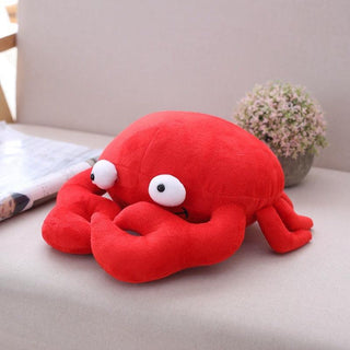 12" - 19.5" Kawaii Funny Crab Plush Pillow, Soft Red Crab Cartoon Animal Plush Plushie Depot