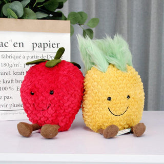 Super Soft and Funny Pineapple and Strawberry Fruit Plushies Plushie Depot