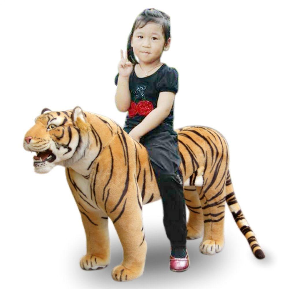 43'' Giant Lifelike Tiger Plush Toy Stuffed Animals Plushie Depot