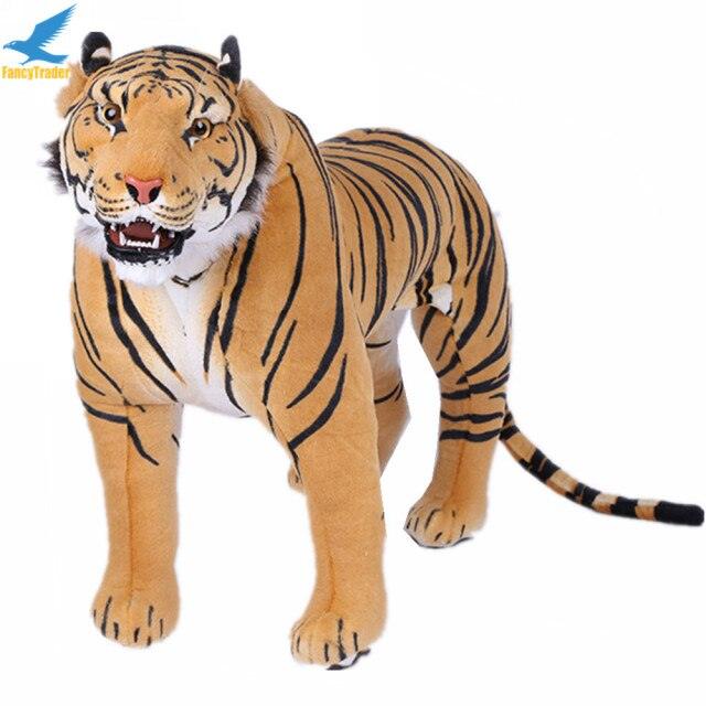 43'' Giant Lifelike Tiger Plush Toy Brown Stuffed Animals Plushie Depot
