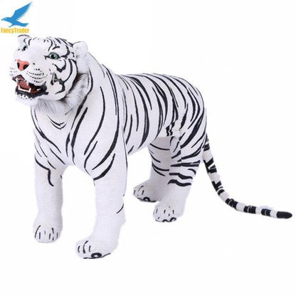 43'' Giant Lifelike Tiger Plush Toy White Stuffed Animals Plushie Depot